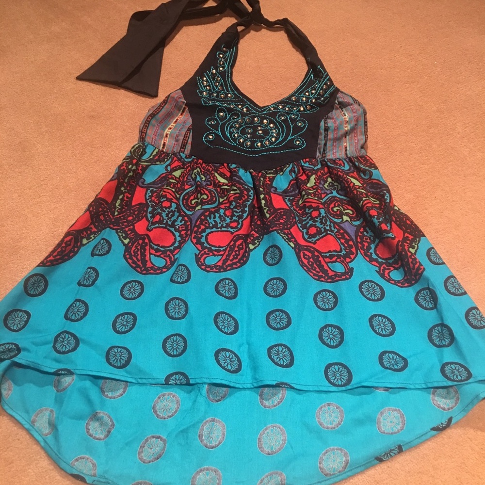 Vibrant Stunning Angie Embellished Halter Top